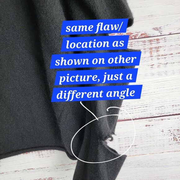 Skull Cashmere Sz XS Tyrone Sweater Top Cutout Slit Long Sleeve Black Goth Punk - Picture 9 of 11